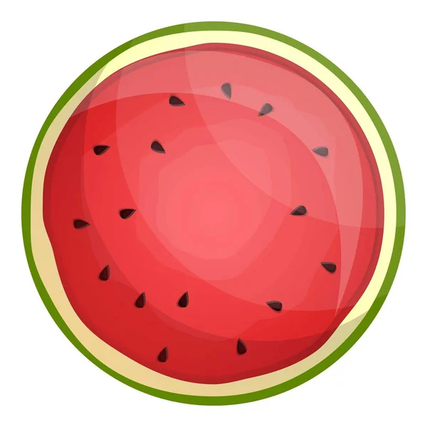 Wassermelonen-Ikone geschnitten, Cartoon-Stil — Stockvektor