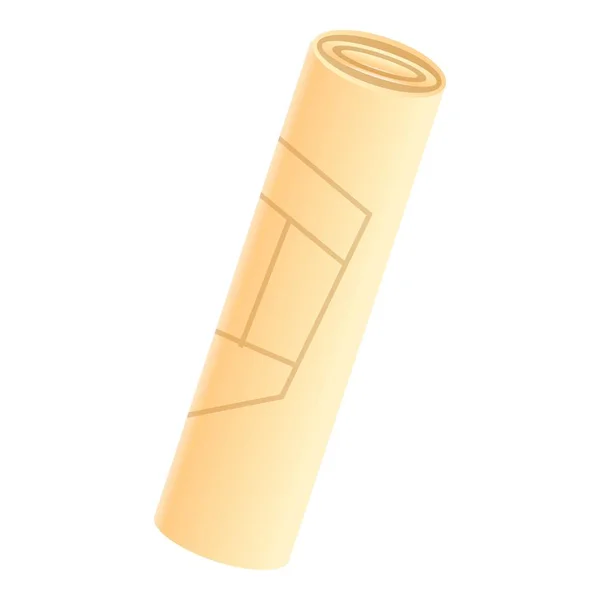 Architect Paper Roll icoon, cartoon stijl — Stockvector