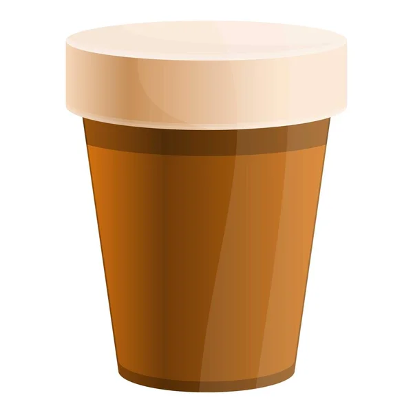 Icono de taza de café caliente, estilo de dibujos animados — Vector de stock
