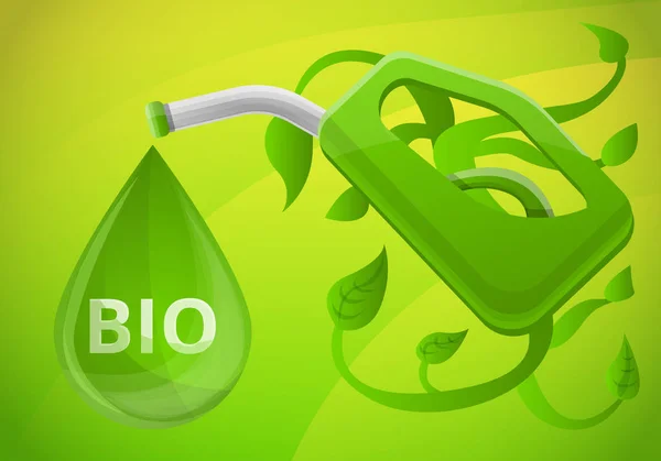 Bio banner conceito estação de combustível, estilo cartoon — Vetor de Stock