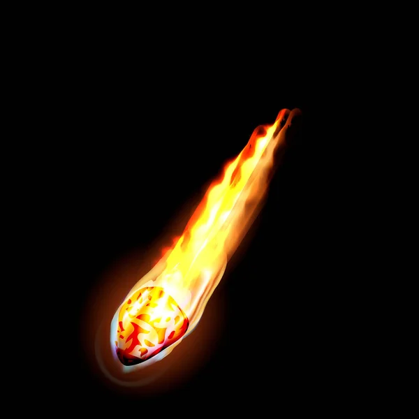 Icono de meteorito de fuego, estilo realista — Vector de stock