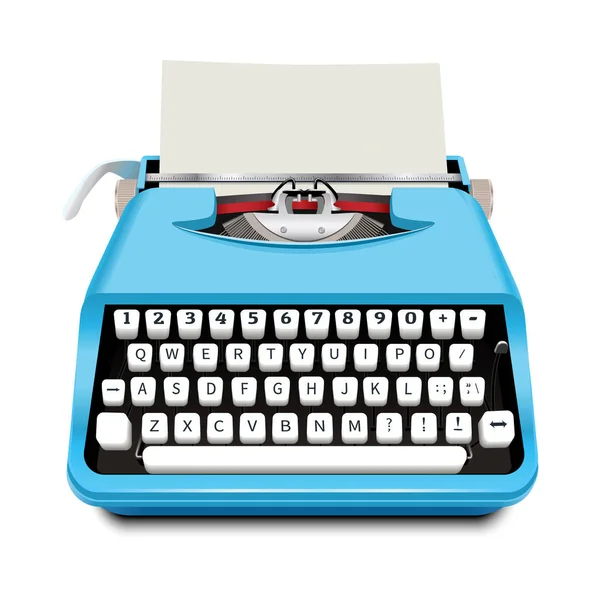 Typewriter icon, realistic style — Stock Vector