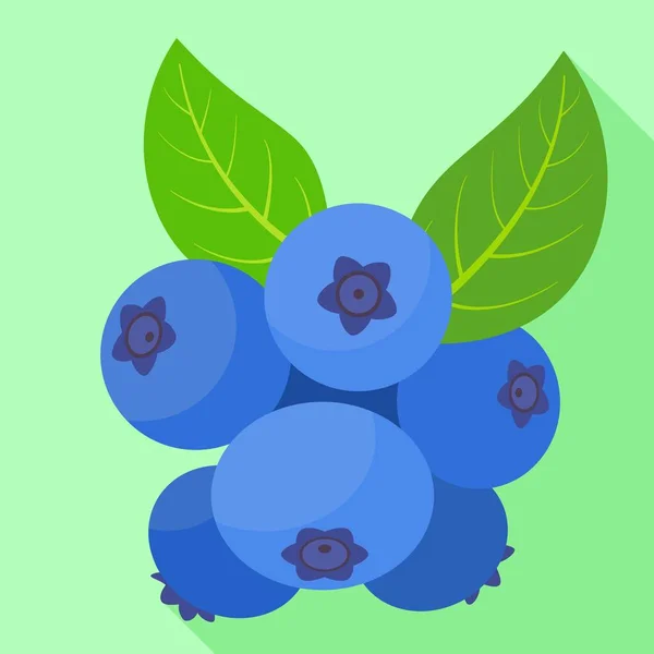 Icono de billberry fresco, estilo plano — Vector de stock
