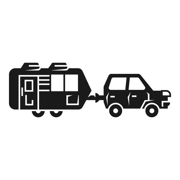 Car with car trailer icon, simple style — Stock Vector