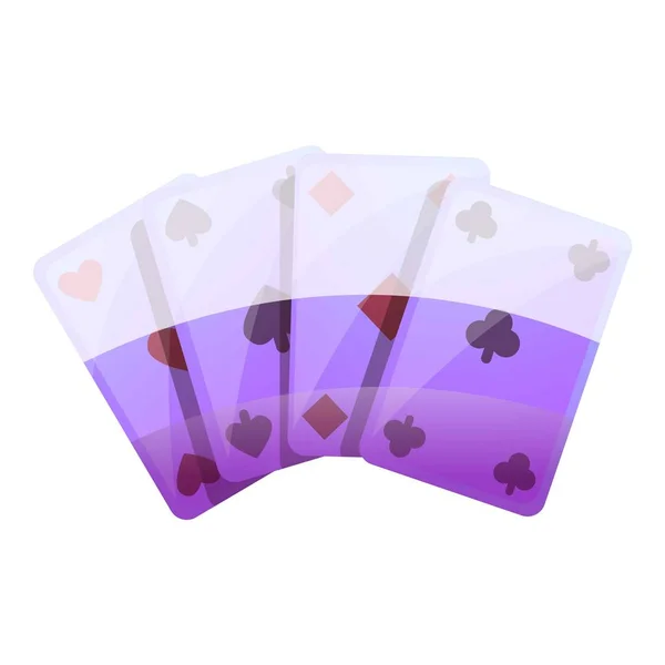 Playing magic cards icon, cartoon style — Stock Vector