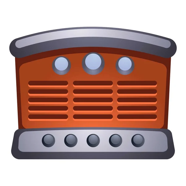 Vieille icône de radio rétro, style dessin animé — Image vectorielle