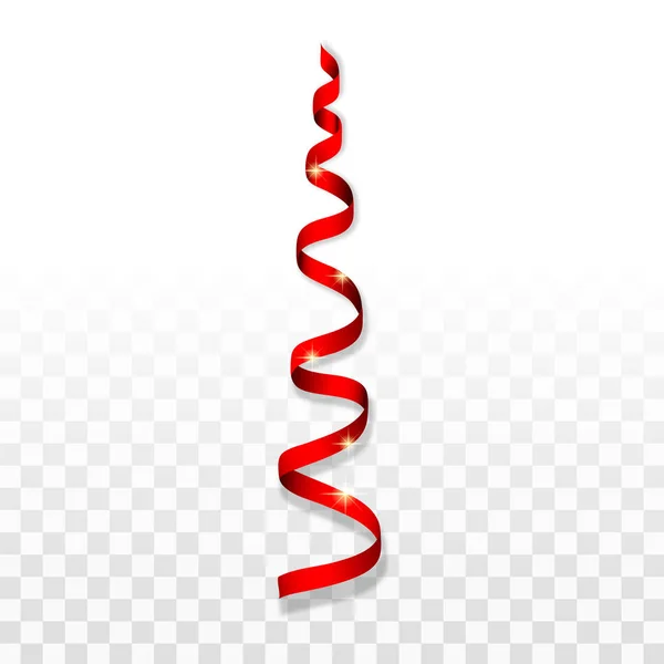 Icona serpentina rossa, stile realistico — Vettoriale Stock