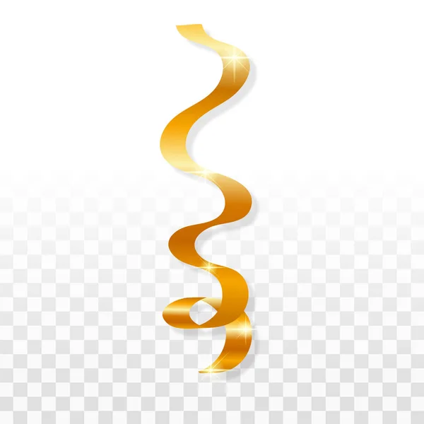 Icône serpentine en or de Noël, style réaliste — Image vectorielle