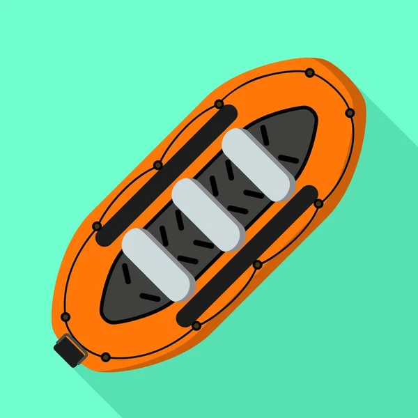 Icona barca in gomma, stile piatto — Vettoriale Stock