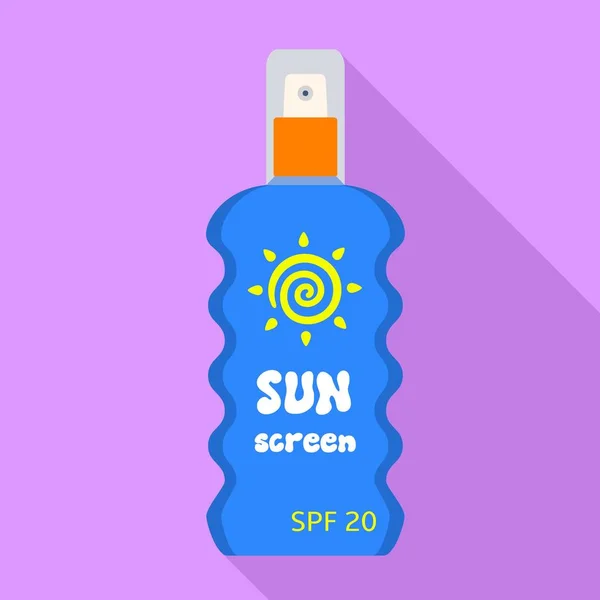 Icono de spray protector solar, estilo plano — Vector de stock