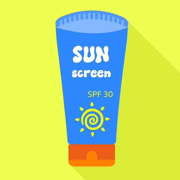 Sunscreen tube icon, flat style — Stock Vector