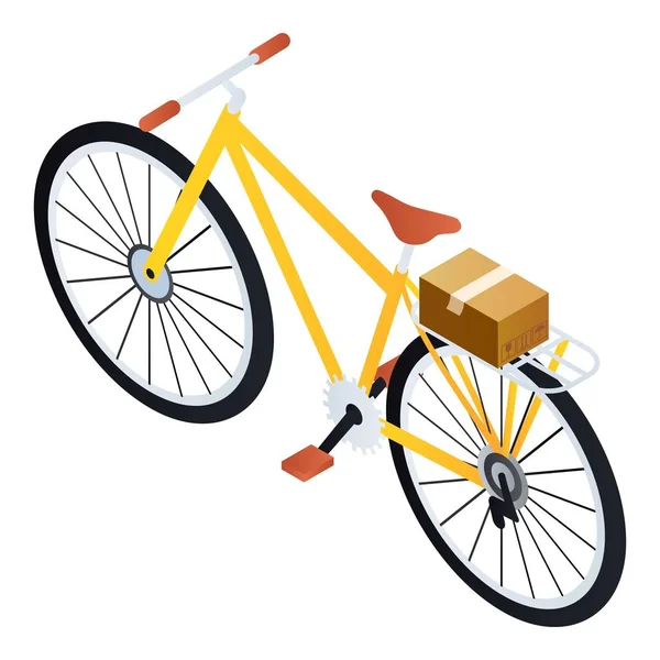 邮递员自行车图标，等轴测风格 — 图库矢量图片