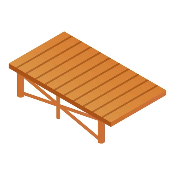 Wood cabin platform icon, isometric style — Stock Vector