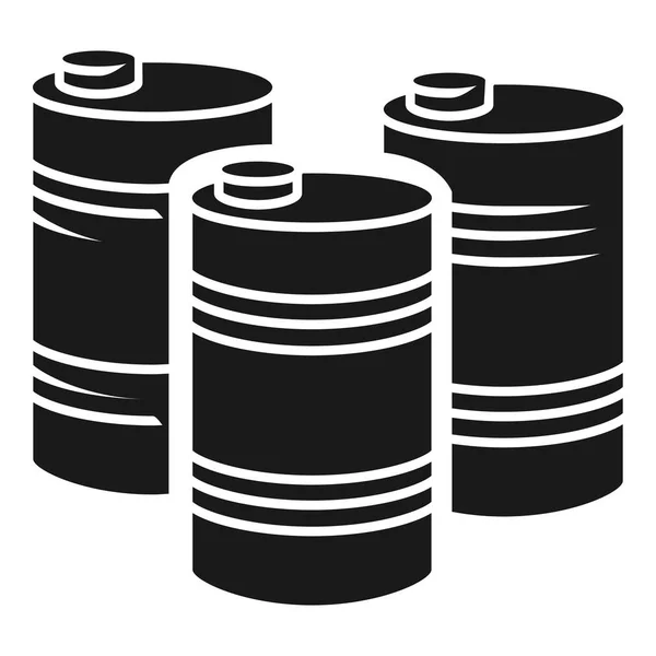 Ícone de pilha de barril de gasolina, estilo simples — Vetor de Stock