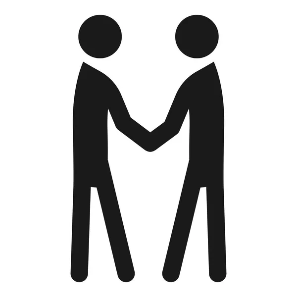 People handshake icon, simple style — Stock Vector