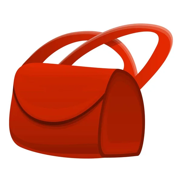 Cartero rojo icono de la bolsa, estilo de dibujos animados — Archivo Imágenes Vectoriales