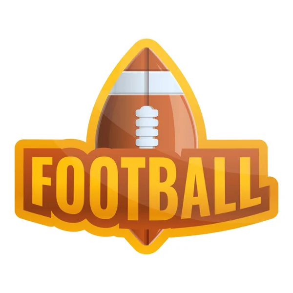 American football ball logo, cartoon style — Stock Vector