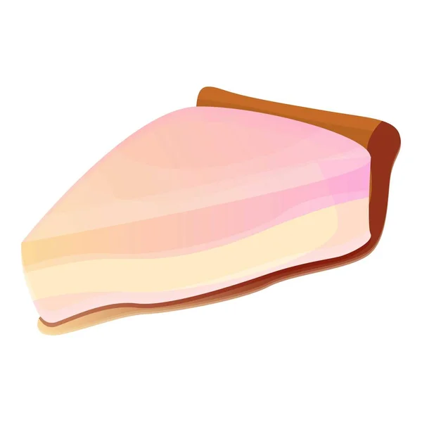 Pieza de pastel merengue icono, estilo de dibujos animados — Vector de stock