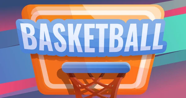 篮球板概念横幅，卡通风格 — 图库矢量图片