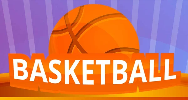 Basketbal bal concept banner, cartoon stijl — Stockvector