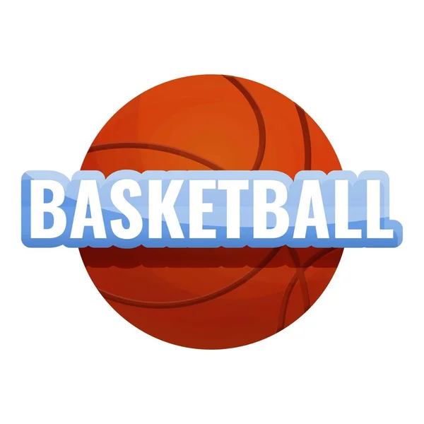 Μπάλα μπάσκετ λογότυπο, στυλ κινουμένων σχεδίων — Διανυσματικό Αρχείο