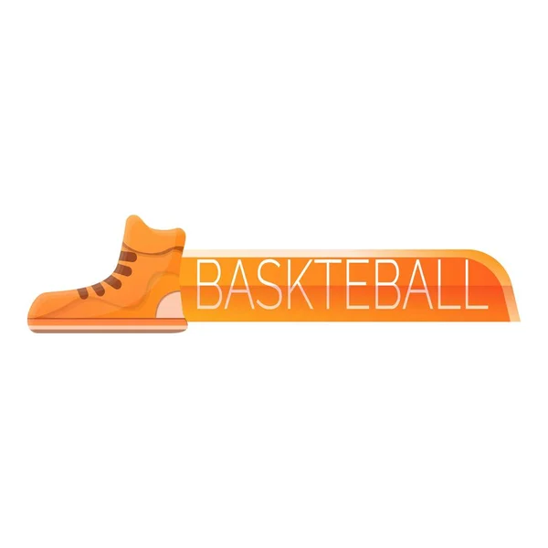 Логотип баскетбольной обуви, стиль мультфильма — стоковый вектор