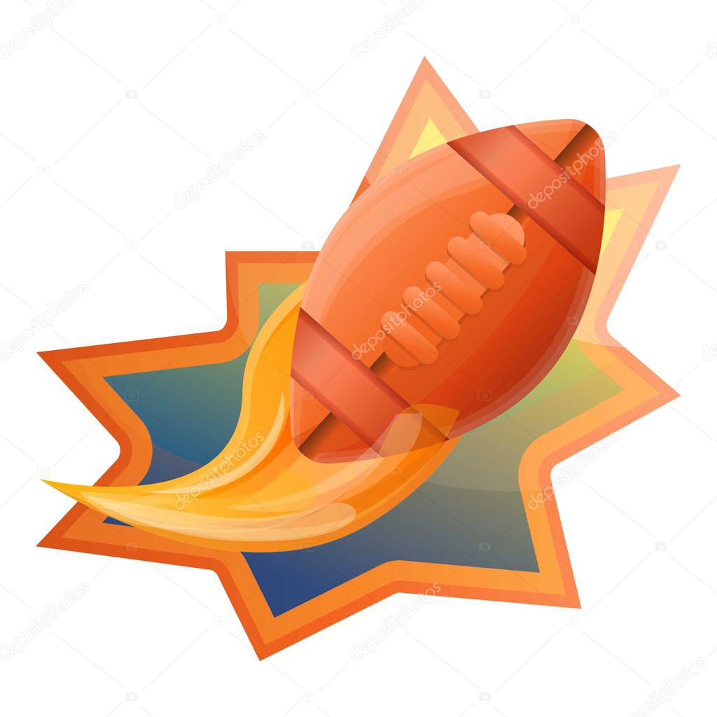 American football fireball logo, cartoon style