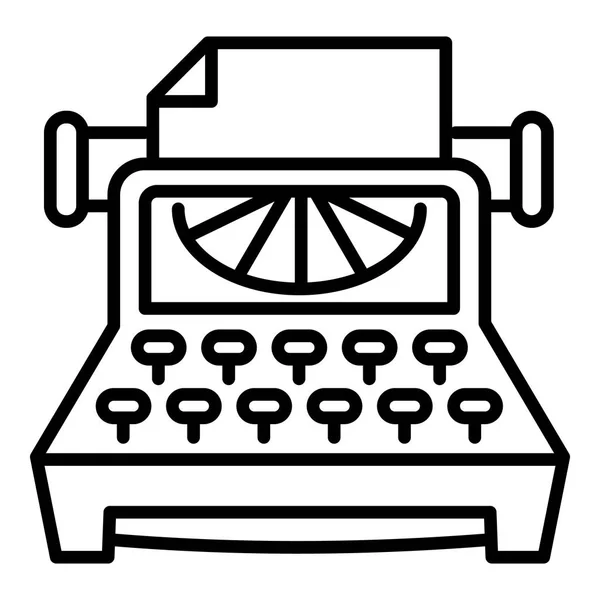 Icono de máquina de escribir de oficina, estilo de esquema — Vector de stock