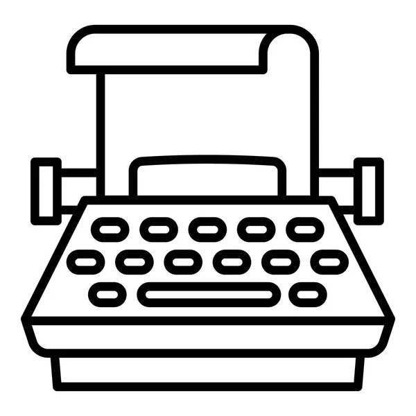 Icono de la máquina de escribir de secretaria, estilo del esquema — Vector de stock