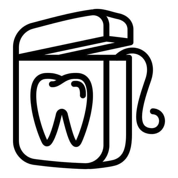 Floss-pictogram, overzichts stijl — Stockvector