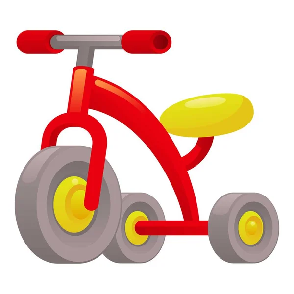 Ícone triciclo vermelho, estilo cartoon — Vetor de Stock