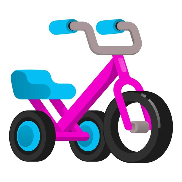 Ícone de triciclo de metal, estilo cartoon — Vetor de Stock