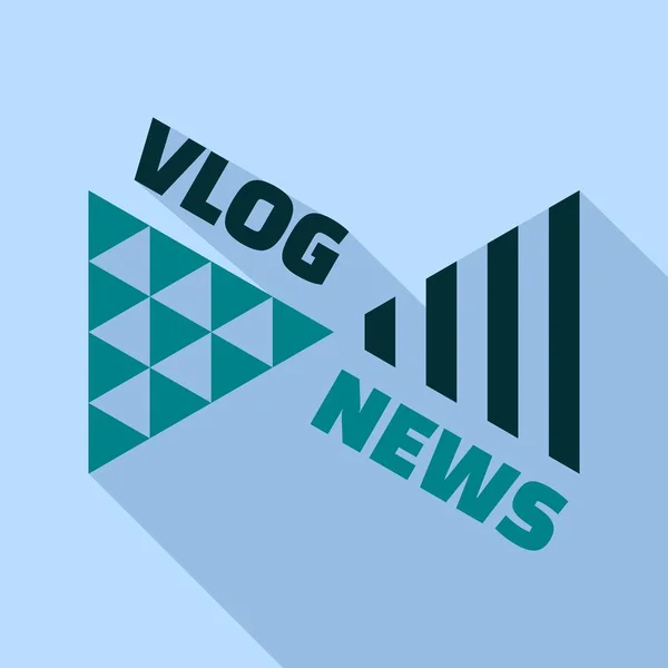 Vlog logo de noticias, estilo plano — Vector de stock