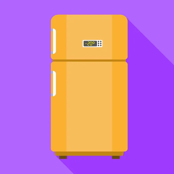Retro kylskåp ikon, platt stil — Stock vektor