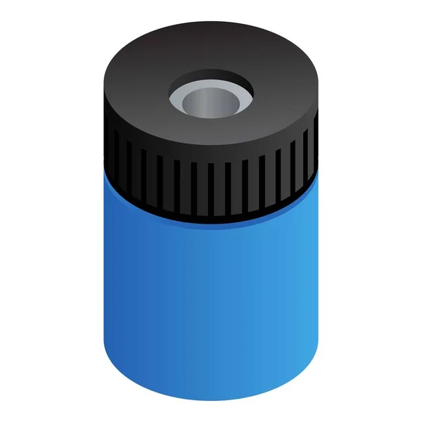 Cylinder box sharpener icon, isometric style — Stock Vector