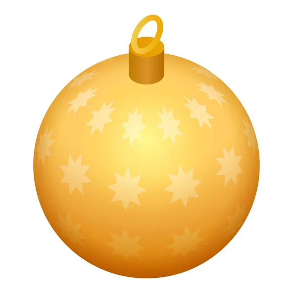 Ícone de bola de brinquedo de árvore dourada, estilo isométrico — Vetor de Stock
