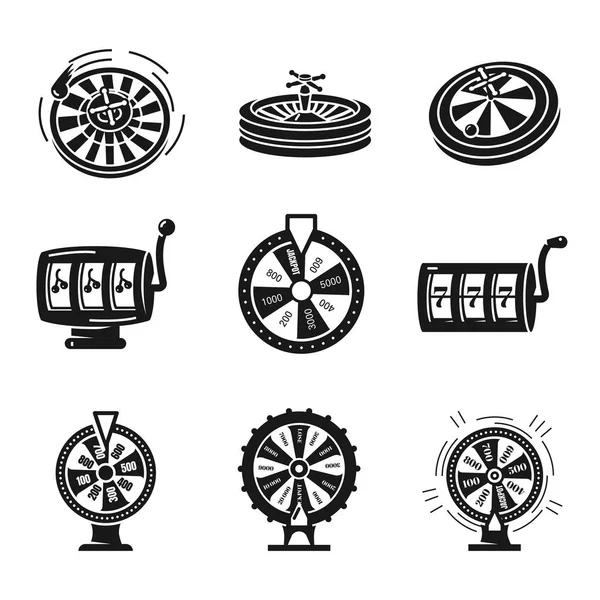 룰렛 아이콘 세트, 간단한 스타일 — 스톡 벡터