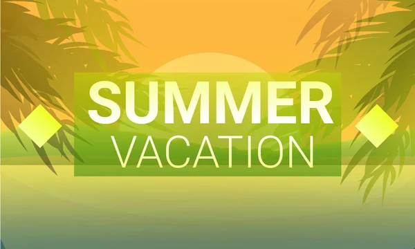 Summer vacation concept banner, cartoon style — Stock Vector