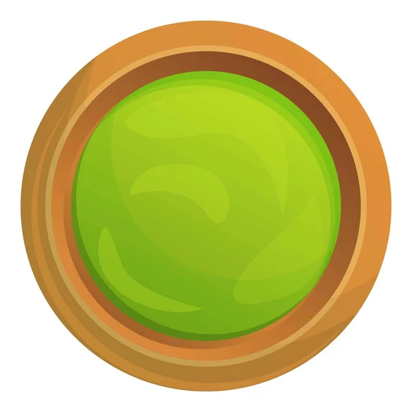 Top view matcha tea cup icon, cartoon style — Stock Vector