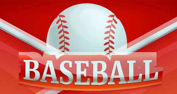 Banner conceito de esporte de fogo de beisebol, estilo de desenho animado — Vetor de Stock