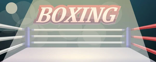 Banner de concepto de anillo de boxeo, estilo de dibujos animados — Archivo Imágenes Vectoriales