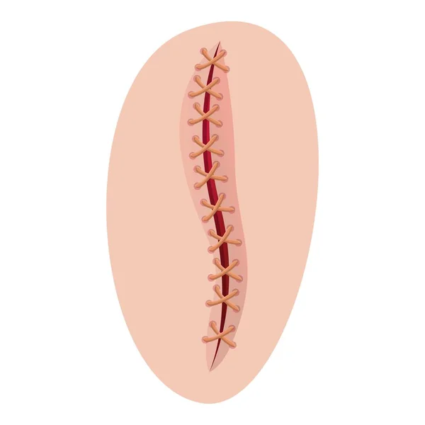 Ikona szwu nacięcia, styl kreskówki — Wektor stockowy