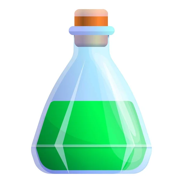 Grüne Zaubertrank Flasche Symbol, Cartoon-Stil — Stockvektor