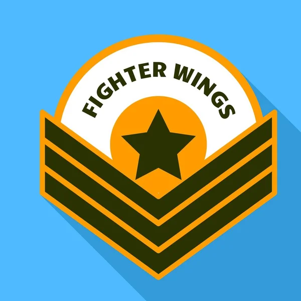 Air fighter wings logo, flat style — Stock Vector