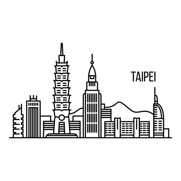 Taipei metrópole conceito fundo, estilo esboço — Vetor de Stock