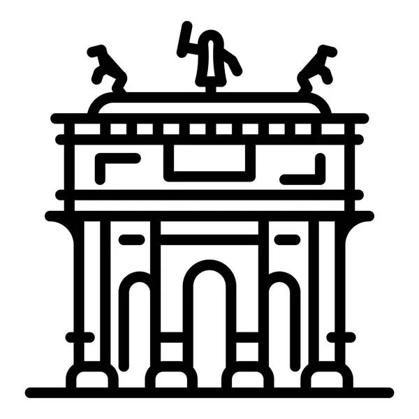 Ikona łuku Milan, styl konturu — Wektor stockowy
