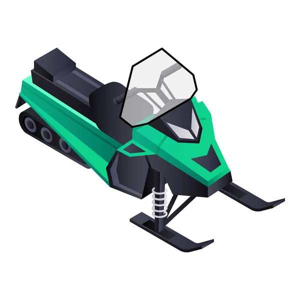 Icona motoslitta di montagna, stile isometrico — Vettoriale Stock