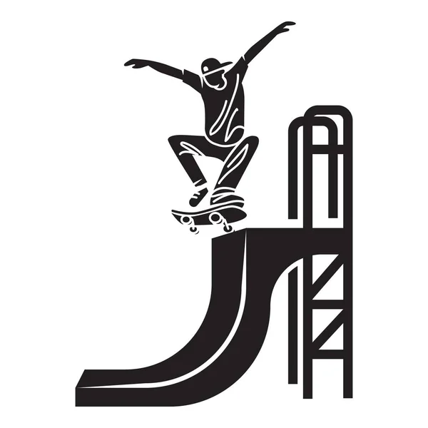 Icône astuce patineur, style simple — Image vectorielle
