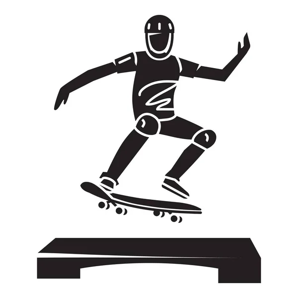 Young Skater Trick pictogram, eenvoudige stijl — Stockvector