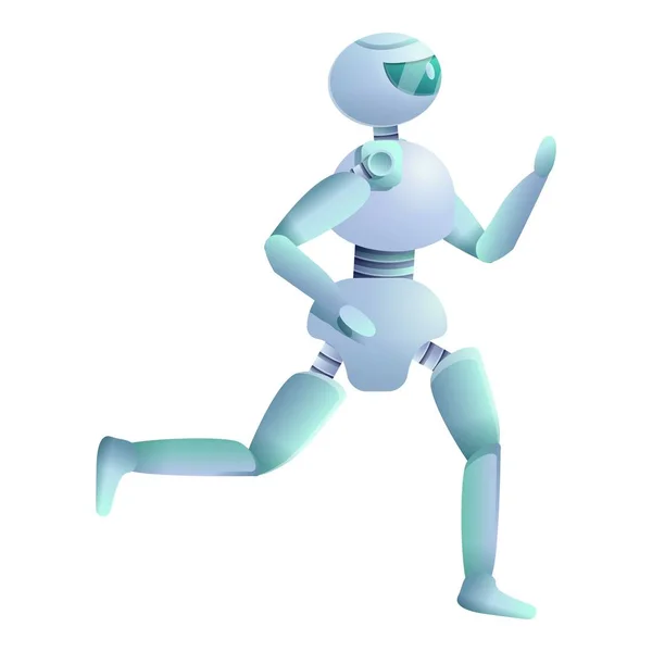 Humanoid è in esecuzione icona, stile cartone animato — Vettoriale Stock
